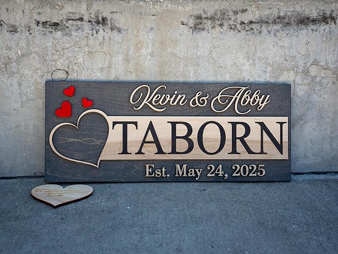 Custom Family Name Sign | Personalized Wooden Wedding Gift | Rustic Last Name - Image 6