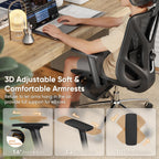 gabrylly ergonomic office chair with footrest, 135° reclining on a desk or shelf