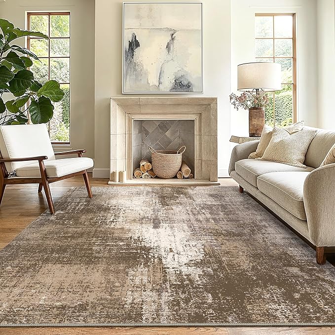 GENIMO Washable Area Rugs for Living Room, 8x10 Vintage Non Slip Rugs, Low Pile by GENIMO