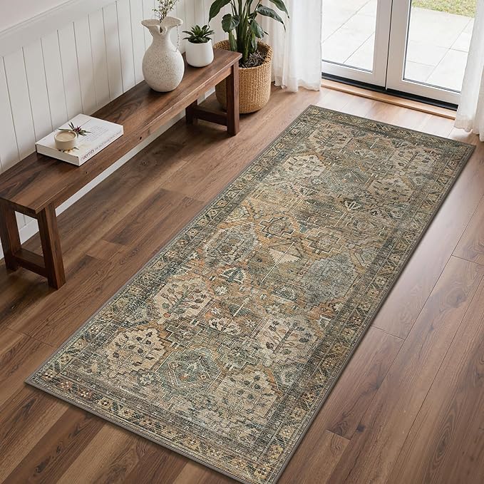 GENIMO 2x10 Runner Rugs for Hallway, Machine Washable Non Slip Vintage Rugs - Image 3