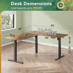 DEVAISE L Shaped Standing Desk Adjustable Height, Dual Motor Electric Corner - Image 3