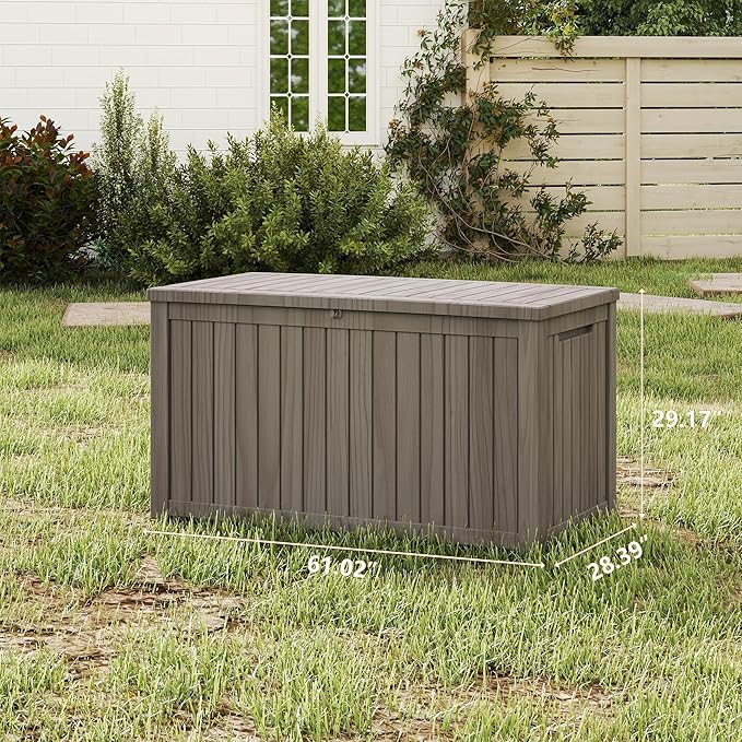 Yardgrace 200 Gallon Outdoor Storage Box Waterproof, Resin Deck Boxes - Image 6
