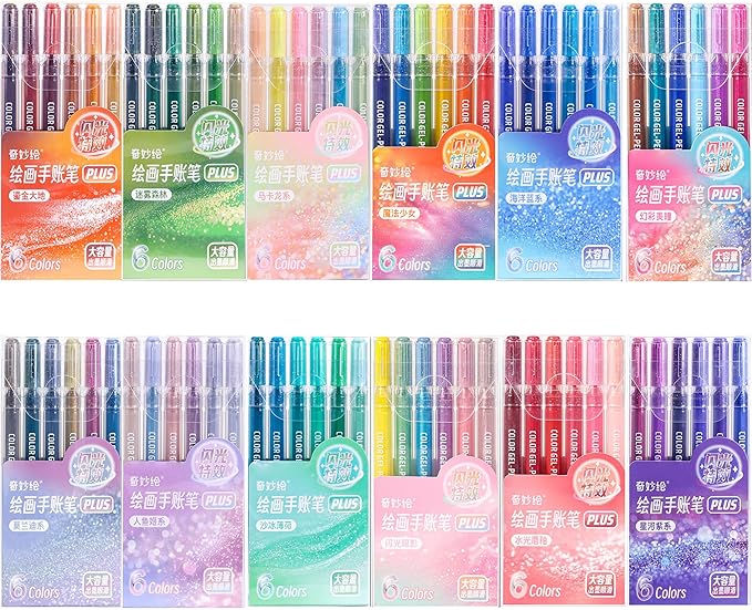 PHOSYNDYE 72 Color 1.0mm Big Hit Glitter Gel Pens by Unknown