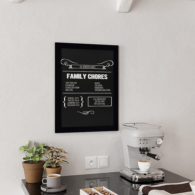 HBCY Creations 18" x 24" Rustic Black Solid Wood Frame Wall Chalkboard - Image 6