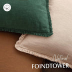 Foindtower Set of 2 Decorative Linen Fringe Throw Pillow Covers Cozy Boho - Image 4