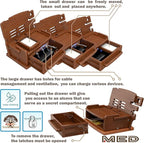 MED Wood Phone Docking Station – Nightstand Desk Organizer - Image 5