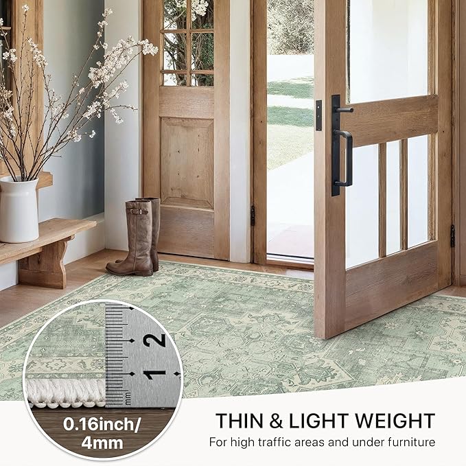 GENIMO 2'6''x6 Runner Rugs for Hallway, Machine Washable Non Slip Vintage Rugs - Image 7