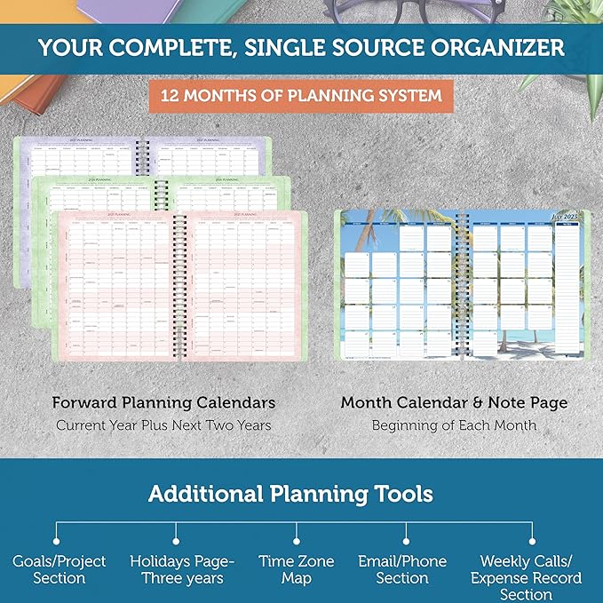 Planner Pad Spiral Bound 3-Tier Funnel Down 12 Month Organizer, July 2025 – - Image 5