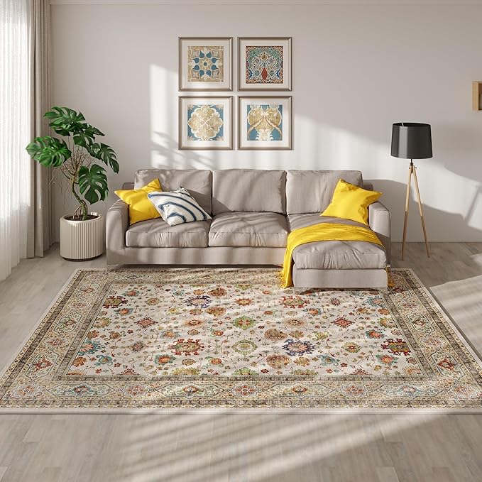 Rugcomf Area Rugs 8x10 for Living Room Clearance, Machine Washable Boho Rug - Image 9