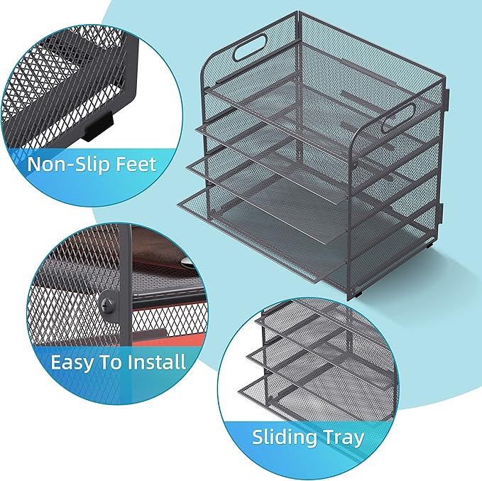 Supeasy 5 Trays Paper Organizer Letter Tray - Image 3