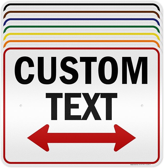 Custom Arrow, Custom Directional Sign, Two Way Arrow, 18x24 Inches, 3M EGP by MySignCenter