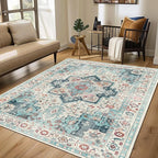 GENIMO 8x10 Area Rugs for Living Room, Machine Washable Non Slip Rugs, Low Pile - Image 9