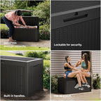 Decksplore Outdoor Storage Box Waterproof, 200 Gallon Lockable Resin Large Deck - Image 6