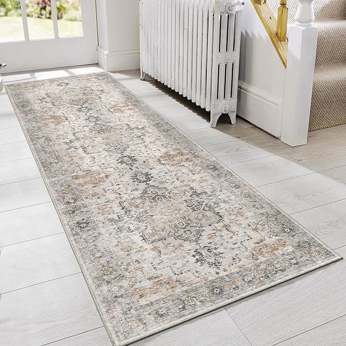 GENIMO Runner Rug 3x7, Non Slip Vintage Hallway Runner Rugs, Low Pile by GENIMO