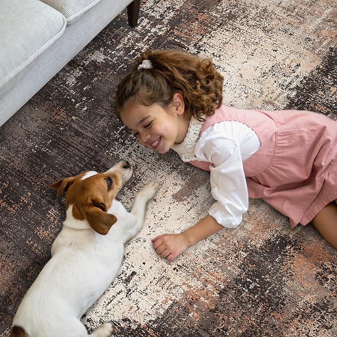 GENIMO Washable Area Rugs for Living Room, 8x10 Vintage Non Slip Rugs, Low Pile - Image 10