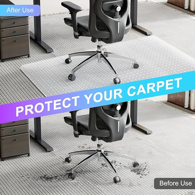 Vicwe Office Chair Mat for Carpet, 2 Pack, Easy Rolling Hard Mats for Office - Image 5