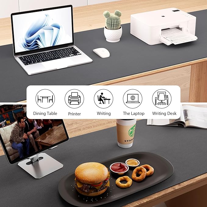 Aothia Leather Desk Pad Protector, Office Desk Mat, Large Mouse Pad, Laptop - Image 6