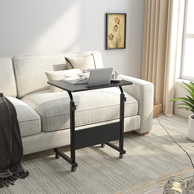 DlandHome Rolling Laptop Desk Stand Up Adjustable Mobile Laptop Desk, 23.6 - Image 4