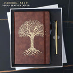 Veway Vegan Leather Journal and Pen Set, Tree of Life Notebook, A5 Lined - Image 2