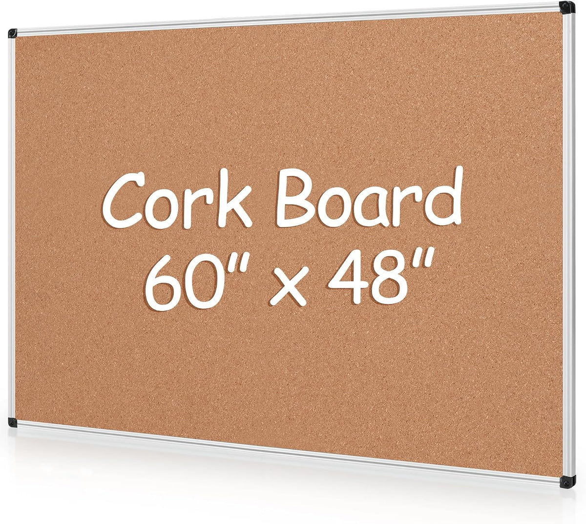 Extra Large Cork Bulletin Board 60" X 48", Silver Aluminum Framed 5...