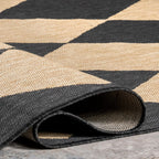 nuloom sabina dark grey trellis indoor/outdoor runner rug on a desk or shelf