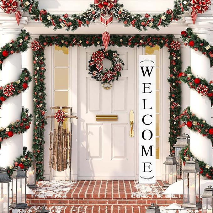 Tall Outdoor Welcome Sign for Front Door, 6ft White Welcome Sign, Rustic Tall - Image 9