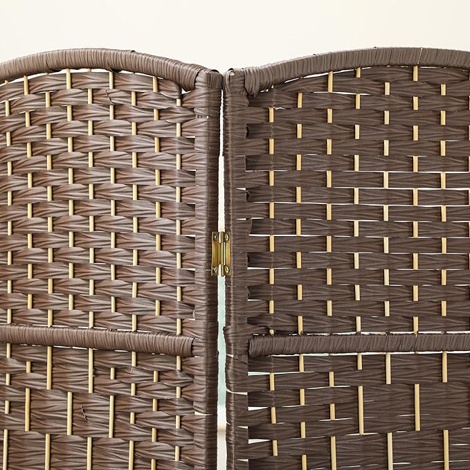 HOMCOM 3 Panel Room Divider, Hand-Woven Freestanding Wall Partition - Image 6