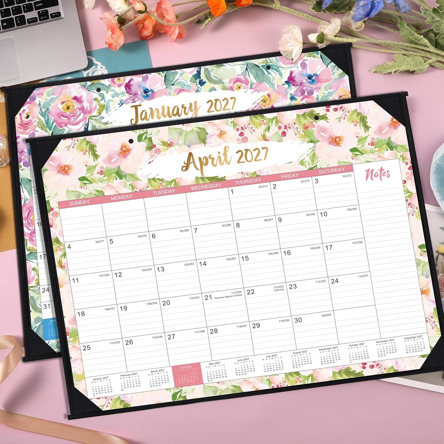 2027 Desk Calendar - Jan 2027 - Dec 2027, 12 Months Large Monthly Desk Calendar 2027, 22" x 17", Desk Pad, Large Ruled Blocks, To-do List & Notes, Best Desk/Wall Calendar for Planning and Organizing