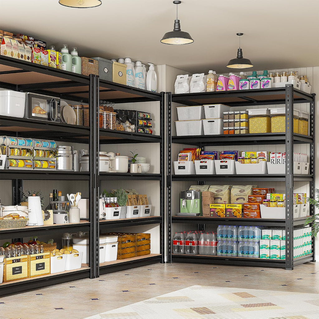 reibii 3 pack garage shelving,5 tier heavy duty on a desk or shelf