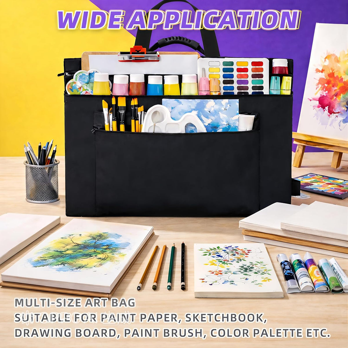 jjring 36x48 art portfolio tote bag with shoulder, package contents