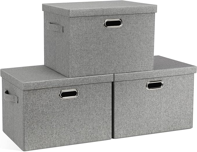 Graciadeco Large 17" 36 Quart Collapsible Stackable Storage Bins by GraciadecoStorage