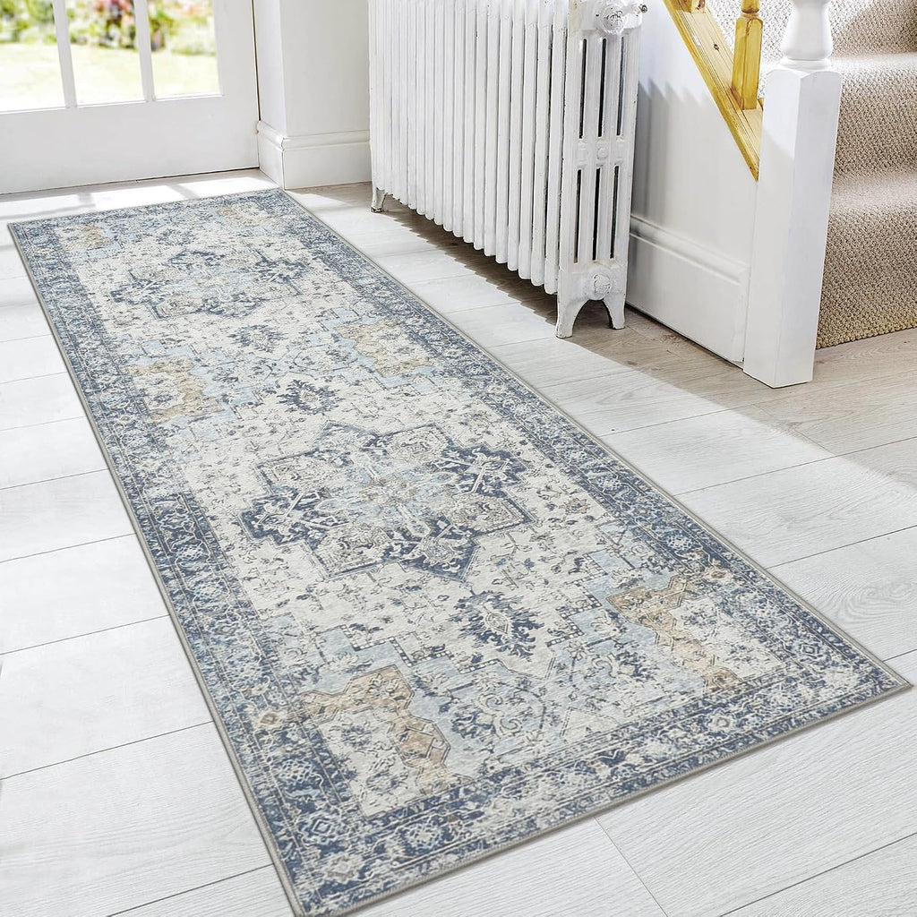 GENIMO Runner Rug 2x12, Non Slip Vintage Hallway Runner Rugs, Low Pile