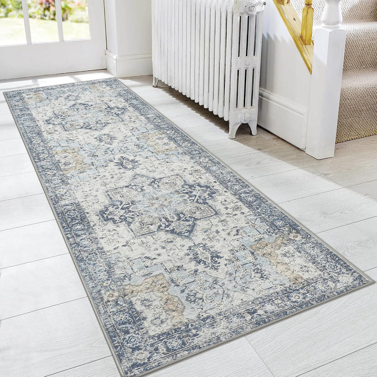 GENIMO Runner Rug 2x12, Non Slip Vintage Hallway Runner Rugs, Low Pile