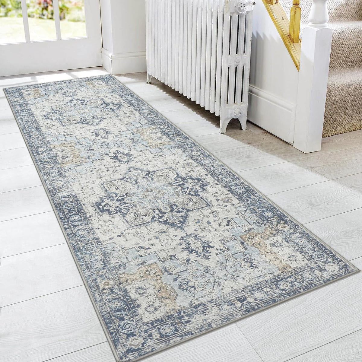GENIMO Runner Rug 2x10, Machine Washable Vintage Runner Carpet, Non Slip