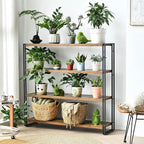 HCHQHS Bookshelf, 4-Tier Industrial Bookcase, Rustic Wood and Metal Open - Image 7