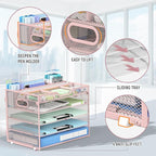 Docnest 5 Tier Mesh Desk Organizer- Letter Tray - Image 5