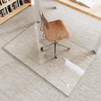 30" x 48" Tempered Glass Chair Mat for Carpet & Hard Floors | 0.19" Thick Tempered Glass, 1000lbs Heavy Duty, Scratch Resistant, Non-Slip, Quiet Rolling, For Carpet&Hard Floors