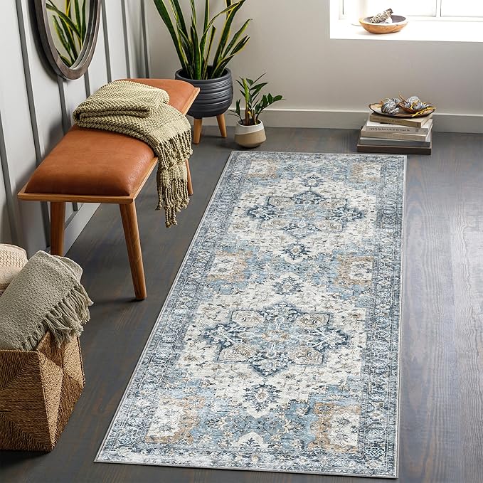 GENIMO Runner Rug 2x5, Machine Washable Non Slip Vintage Runner Rug, Low Pile - Image 3