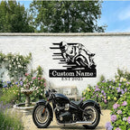 Personalized Motorcycle Metal Sign Custom Biker Name Sign Dirt Bike Wall Decor - Image 3