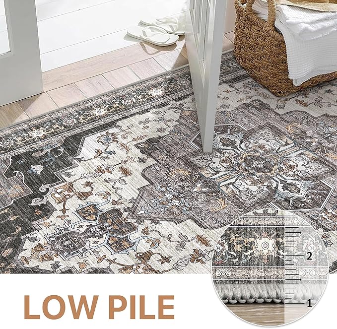 GENIMO 8x10 Area Rugs for Living Room, Machine Washable Non Slip Vintage Rugs - Image 4