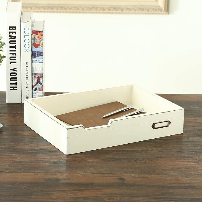 MyGift Rustic Wood Desktop Drawer-Style Stackable Document Letter Tray - Image 3