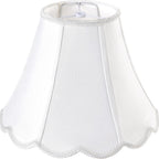 GO&SO Off White Bell Lamp Shade Medium, Scalloped Lampshade Braids