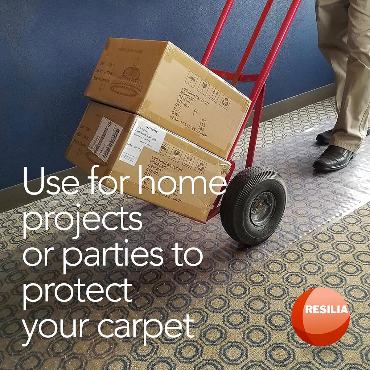 RESILIA Low-Pile Carpet Runner - Non Slip Carpet & Rug Protection, Washab...