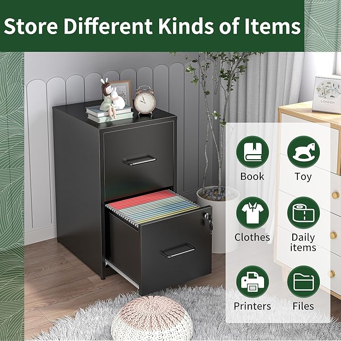 Yukimo 2 Drawer File Cabinet - Image 6