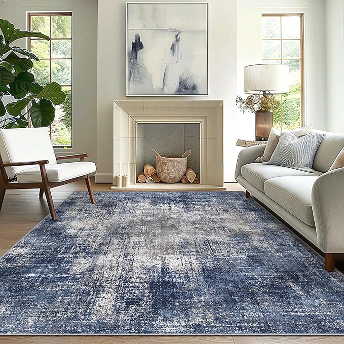 GENIMO Washable Area Rugs for Living Room, 9x12 Modern Non Slip Rugs, Low Pile by GENIMO