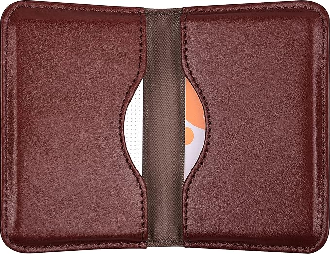 Wisdompro Business Card Holder, 2-Sided PU Leather Folio Name Card Holder by Wisdompro