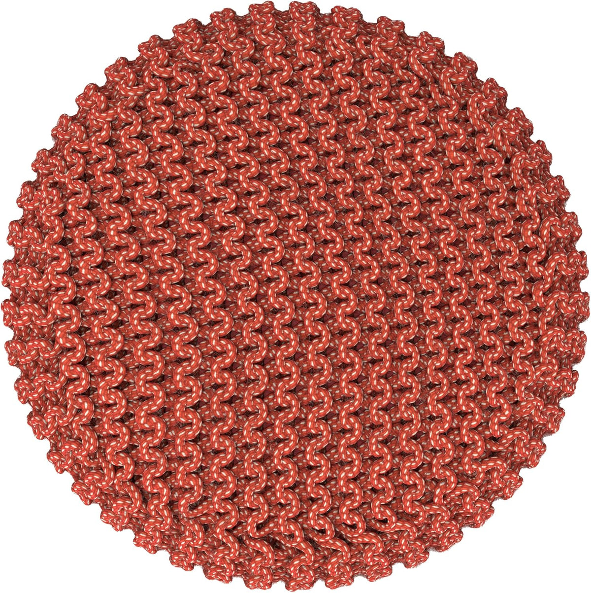 SIMPLIHOME Wynne 18" Wide Round Pouf in Orange PET Polyester