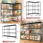 REIBII 61.7''W Storage Shelves Load 1220LBS Wire Shelving Unit 4 Tier Metal - Image 5