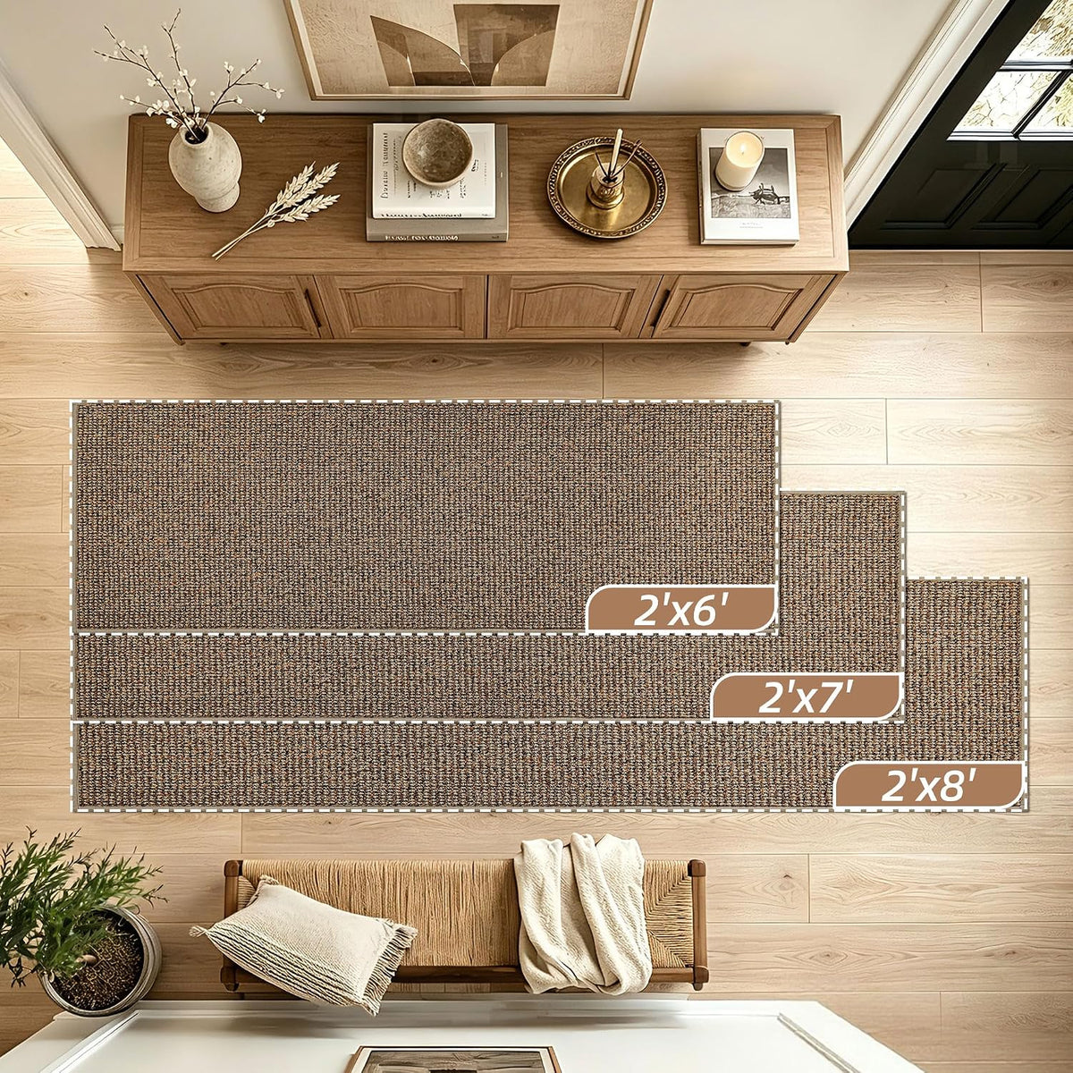 beqhause hallway runner rugs 2x6, hallway rug non-slip shown in use