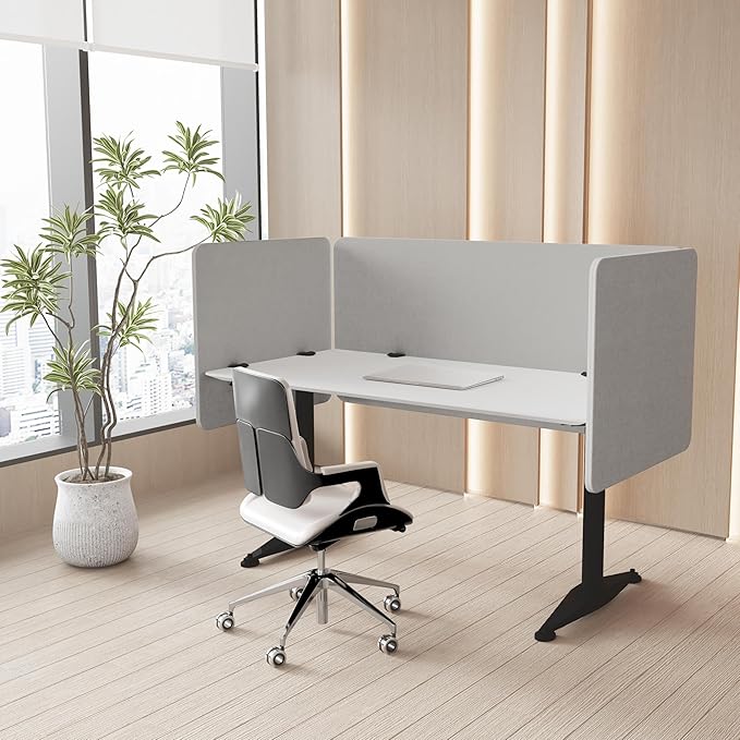 MORDEER 47.2 Inch Desk Divider Panels Set, Acoustic Divider Panel by MORDEER